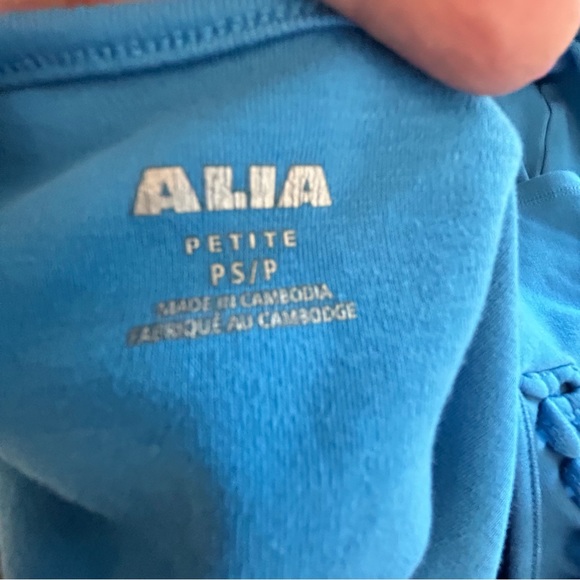 Alia petite blue silver looped collar detail short sleeve tee Size S - Picture 6 of 7